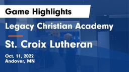 Legacy Christian Academy vs St. Croix Lutheran  Game Highlights - Oct. 11, 2022