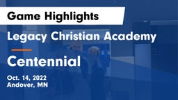 Legacy Christian Academy vs Centennial  Game Highlights - Oct. 14, 2022