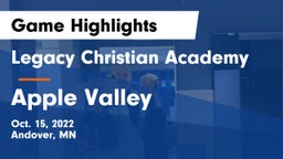 Legacy Christian Academy vs Apple Valley  Game Highlights - Oct. 15, 2022
