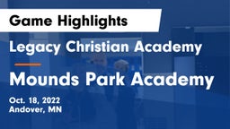 Legacy Christian Academy vs Mounds Park Academy Game Highlights - Oct. 18, 2022
