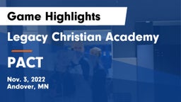 Legacy Christian Academy vs PACT  Game Highlights - Nov. 3, 2022