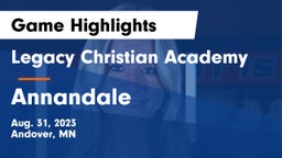 Legacy Christian Academy vs Annandale  Game Highlights - Aug. 31, 2023