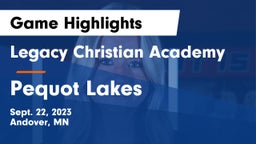 Legacy Christian Academy vs Pequot Lakes  Game Highlights - Sept. 22, 2023