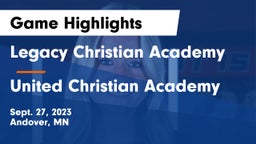 Legacy Christian Academy vs United Christian Academy Game Highlights - Sept. 27, 2023