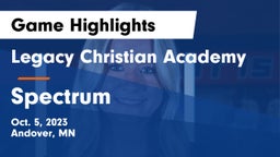 Legacy Christian Academy vs Spectrum  Game Highlights - Oct. 5, 2023
