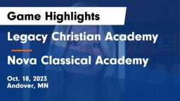Legacy Christian Academy vs Nova Classical Academy Game Highlights - Oct. 18, 2023