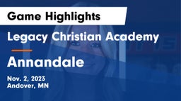 Legacy Christian Academy vs Annandale  Game Highlights - Nov. 2, 2023