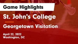 St. John's College  vs Georgetown Visitation Game Highlights - April 22, 2022