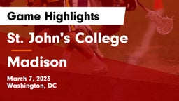 St. John's College  vs Madison Game Highlights - March 7, 2023