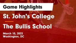 St. John's College  vs The Bullis School Game Highlights - March 10, 2023
