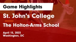 St. John's College  vs The Holton-Arms School Game Highlights - April 15, 2023