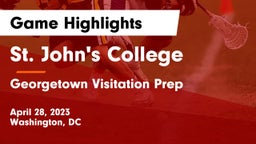 St. John's College  vs Georgetown Visitation  Prep Game Highlights - April 28, 2023