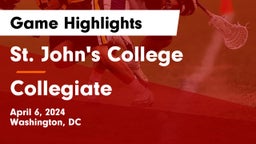 St. John's College  vs Collegiate Game Highlights - April 6, 2024