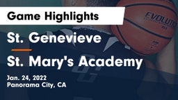 St. Genevieve  vs St. Mary's Academy Game Highlights - Jan. 24, 2022