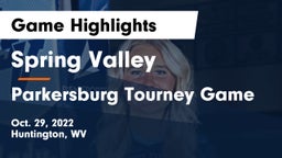Spring Valley  vs Parkersburg Tourney Game Game Highlights - Oct. 29, 2022