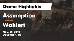 Assumption  vs Wahlert  Game Highlights - Nov. 29, 2018