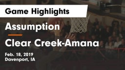 Assumption  vs Clear Creek-Amana Game Highlights - Feb. 18, 2019