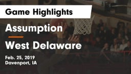 Assumption  vs West Delaware  Game Highlights - Feb. 25, 2019