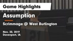 Assumption  vs Scrimmage @ West Burlington Game Highlights - Nov. 30, 2019