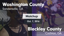 Matchup: Washington County vs. Bleckley County  2016