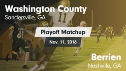 Matchup: Washington County vs. Berrien  2016
