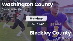 Matchup: Washington County vs. Bleckley County  2018