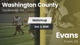 Matchup: Washington County vs. Evans  2020