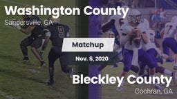 Matchup: Washington County vs. Bleckley County  2020