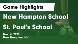 New Hampton School  vs St. Paul's School Game Highlights - Nov. 4, 2023