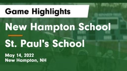 New Hampton School  vs St. Paul's School Game Highlights - May 14, 2022