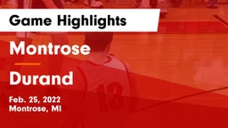 Montrose  vs Durand  Game Highlights - Feb. 25, 2022