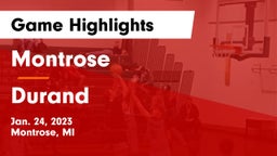 Montrose  vs Durand  Game Highlights - Jan. 24, 2023