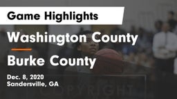 Washington County  vs Burke County  Game Highlights - Dec. 8, 2020
