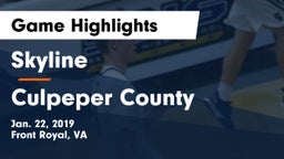 Skyline  vs Culpeper County  Game Highlights - Jan. 22, 2019