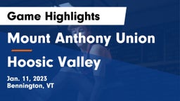 Mount Anthony Union  vs Hoosic Valley  Game Highlights - Jan. 11, 2023