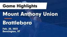 Mount Anthony Union  vs Brattleboro Game Highlights - Feb. 20, 2023