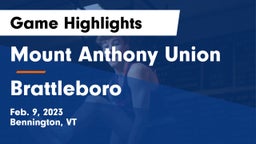 Mount Anthony Union  vs Brattleboro Game Highlights - Feb. 9, 2023