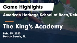American Heritage School of Boca/Delray vs The King's Academy Game Highlights - Feb. 25, 2023