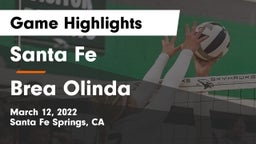 Santa Fe  vs Brea Olinda Game Highlights - March 12, 2022