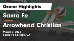 Santa Fe  vs Arrowhead Christian  Game Highlights - March 9, 2024