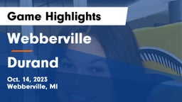 Webberville  vs Durand  Game Highlights - Oct. 14, 2023