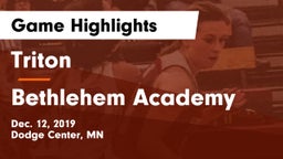 Triton  vs Bethlehem Academy  Game Highlights - Dec. 12, 2019