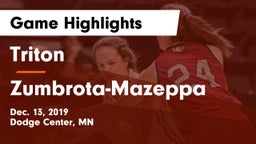 Triton  vs Zumbrota-Mazeppa  Game Highlights - Dec. 13, 2019