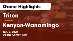 Triton  vs Kenyon-Wanamingo  Game Highlights - Jan. 7, 2020