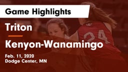 Triton  vs Kenyon-Wanamingo  Game Highlights - Feb. 11, 2020
