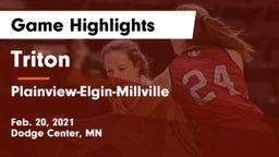 Triton  vs Plainview-Elgin-Millville  Game Highlights - Feb. 20, 2021