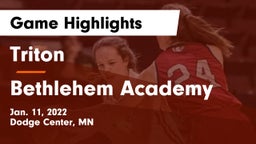 Triton  vs Bethlehem Academy  Game Highlights - Jan. 11, 2022