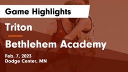 Triton  vs Bethlehem Academy  Game Highlights - Feb. 7, 2023