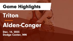 Triton  vs Alden-Conger  Game Highlights - Dec. 14, 2023