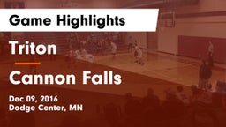 Triton  vs Cannon Falls  Game Highlights - Dec 09, 2016